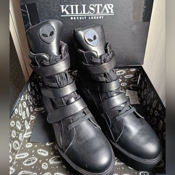 US11👽Killstar High Top Goth Sneakers - She's Out There -  Booties - Halloween - Picture 11 of 12